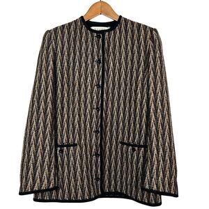 Vintage Jaeger London Knit Button Front Jacket Shacket Tweed Casual - 12